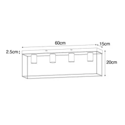 Minimalistische Deckenleuchte schwarz 4-flammig - Kodi