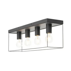 Minimalistische Deckenleuchte schwarz 4-flammig - Kodi