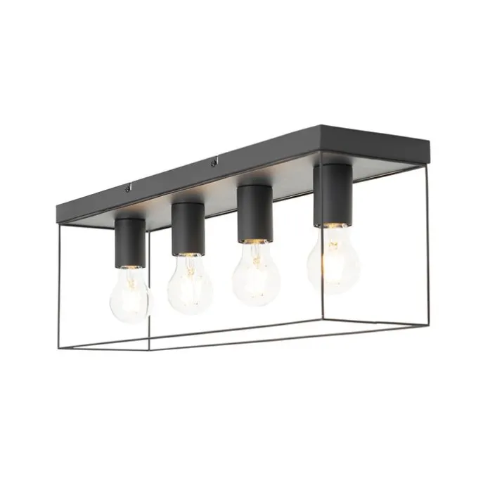 Minimalistische Deckenleuchte schwarz 4-flammig - Kodi