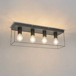 Minimalistische Deckenleuchte schwarz 4-flammig - Kodi