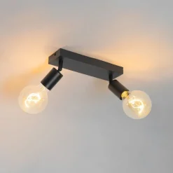 Modern Spot schwarz rechteckig 2-flammig - Facil