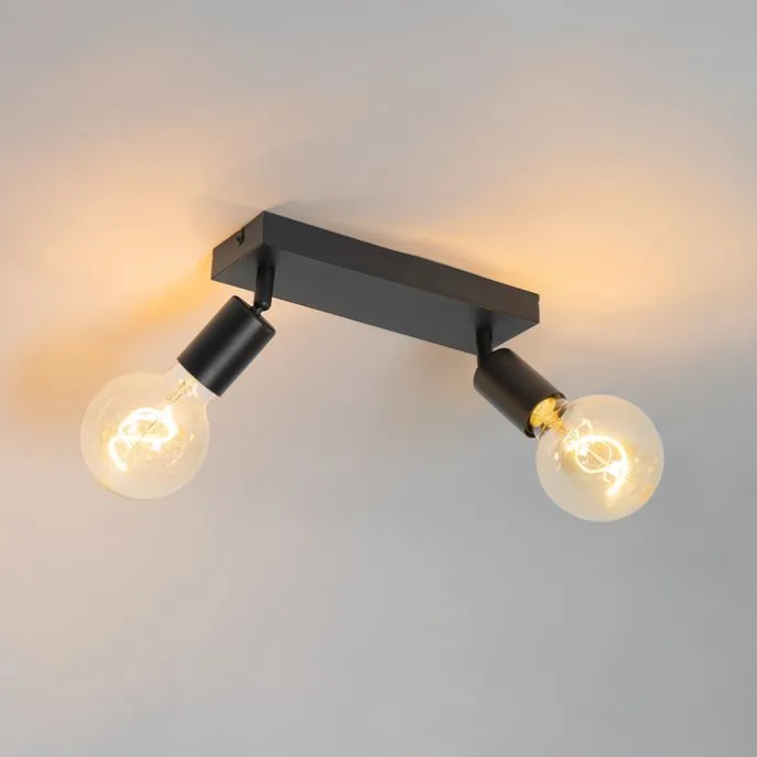 Modern Spot schwarz rechteckig 2-flammig - Facil