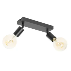 Modern Spot schwarz rechteckig 2-flammig - Facil