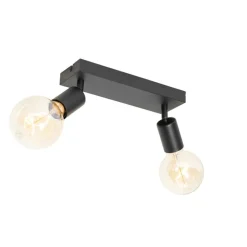 Modern Spot schwarz rechteckig 2-flammig - Facil