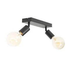 Modern Spot schwarz rechteckig 2-flammig - Facil