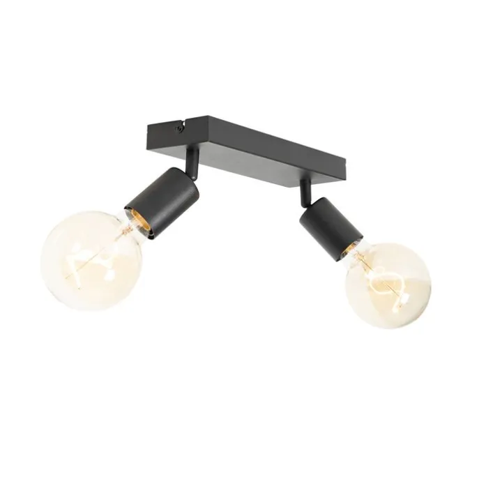 Modern Spot schwarz rechteckig 2-flammig - Facil