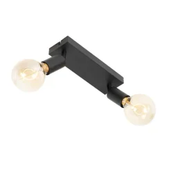 Modern Spot schwarz rechteckig 2-flammig - Facil