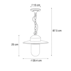 Moderne Außenhängelampe rostbraun IP44 - Kansas