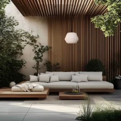 Moderne Außenhängelampe schwarz mit weißem Schirm 45,6 cm IP44 - Robbert