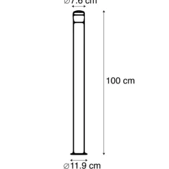 Moderne Außenleuchte schwarz 100 cm IP44 inkl. LED - Roxy