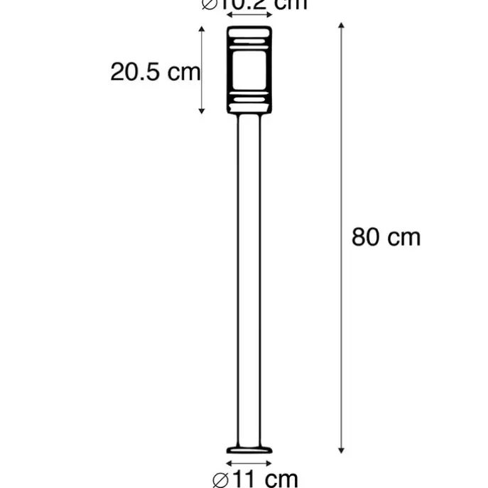 Moderne Außenleuchte schwarz 80 cm IP44 - Gleam