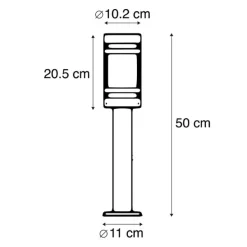 Moderne Außenleuchte schwarz 50 cm IP44 - Gleam
