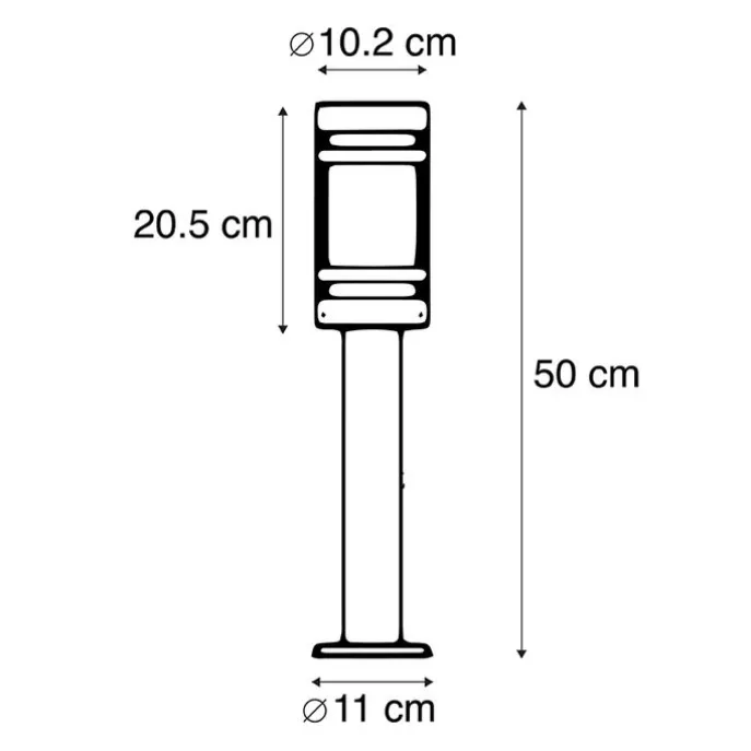 Moderne Außenleuchte schwarz 50 cm IP44 - Gleam