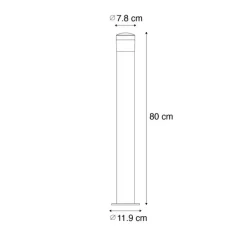Moderne Außenleuchte schwarz 80 cm IP44 inkl. LED - Roxy
