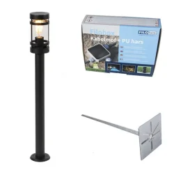 Moderne Außenleuchte schwarz 80 cm IP44 - Gleam