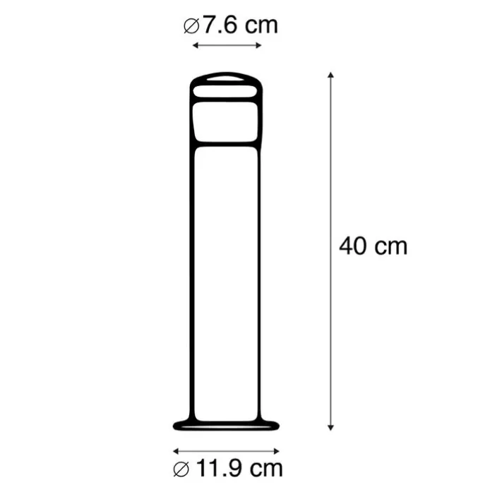 Moderne Außenleuchte schwarz 40 cm IP44 inkl. LED - Roxy