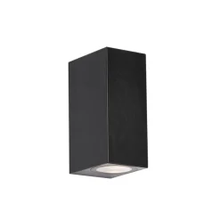 Moderne Außenwandleuchte aus schwarzem Kunststoff, 2-flammig – Baleno