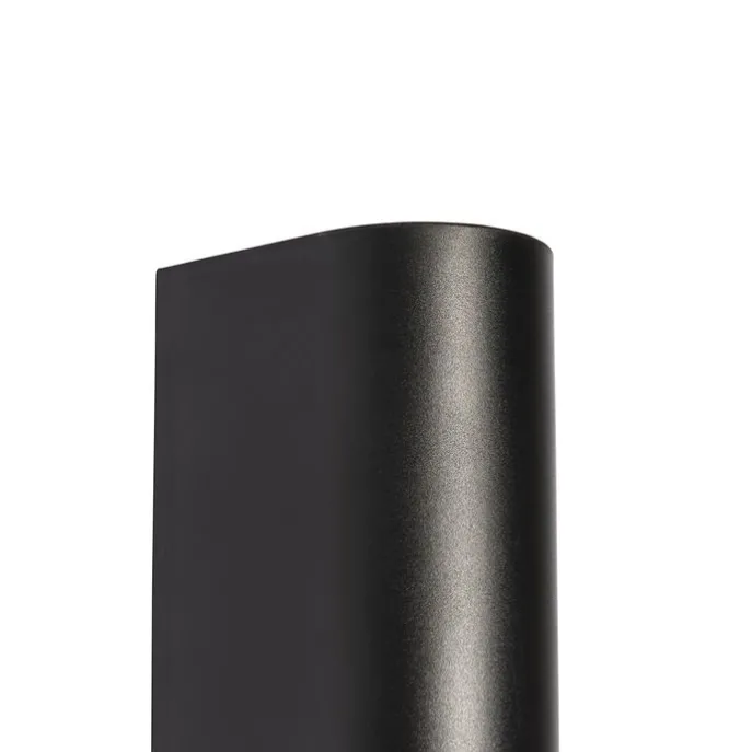 Moderne Außenwandleuchte aus schwarzem Kunststoff, oval, 2-flammig – Baleno