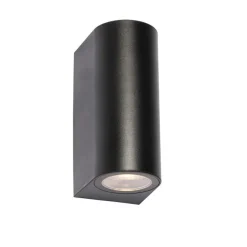 Moderne Außenwandleuchte aus schwarzem Kunststoff, oval, 2-flammig – Baleno