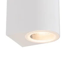 Moderne Außenwandleuchte aus weißem Kunststoff, oval, 2-flammig – Baleno