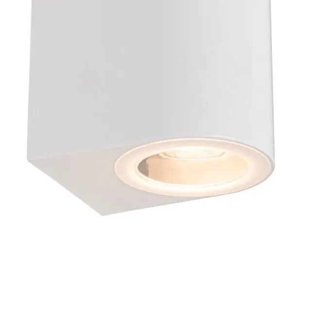 Moderne Außenwandleuchte aus weißem Kunststoff, oval, 2-flammig – Baleno