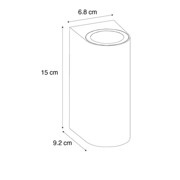 Moderne Außenwandleuchte aus weißem Kunststoff, oval, 2-flammig – Baleno