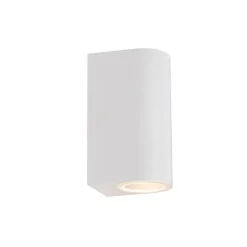 Moderne Außenwandleuchte aus weißem Kunststoff, oval, 2-flammig – Baleno