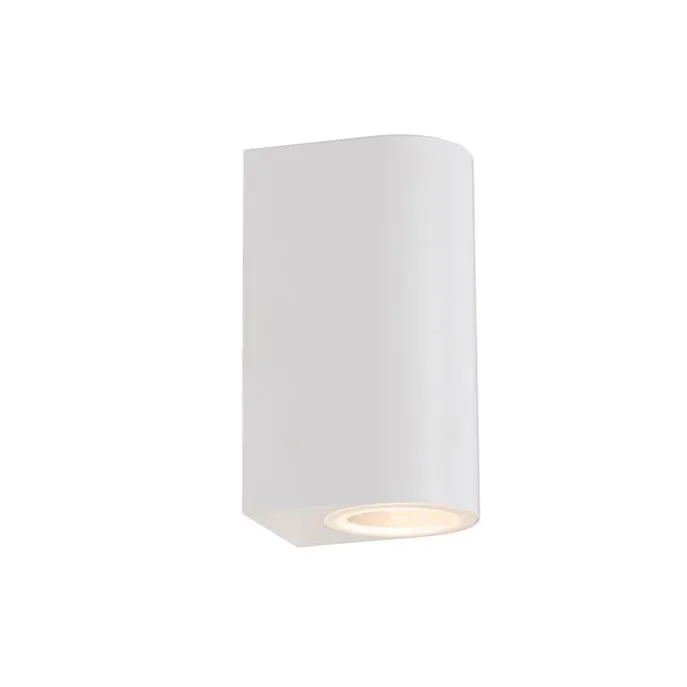 Moderne Außenwandleuchte aus weißem Kunststoff, oval, 2-flammig – Baleno