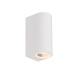 Moderne Außenwandleuchte aus weißem Kunststoff, oval, 2-flammig – Baleno