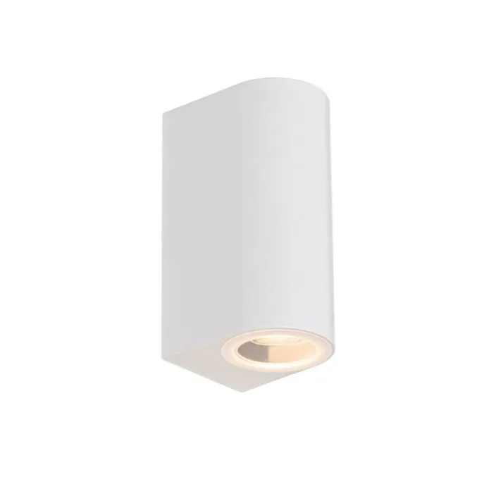 Moderne Außenwandleuchte aus weißem Kunststoff, oval, 2-flammig – Baleno