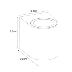 Moderne Außenwandleuchte aus schwarzem Kunststoff oval - Baleno