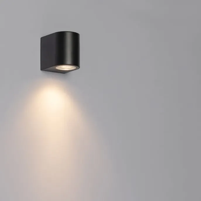 Moderne Außenwandleuchte aus schwarzem Kunststoff oval - Baleno