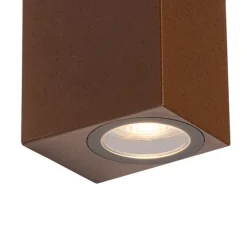 Moderne Außenwandleuchte aus rostbraunem Kunststoff, 2-flammig – Baleno