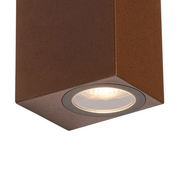 Moderne Außenwandleuchte aus rostbraunem Kunststoff, 2-flammig – Baleno