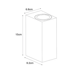 Moderne Außenwandleuchte aus rostbraunem Kunststoff, 2-flammig – Baleno