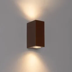 Moderne Außenwandleuchte aus rostbraunem Kunststoff, 2-flammig – Baleno