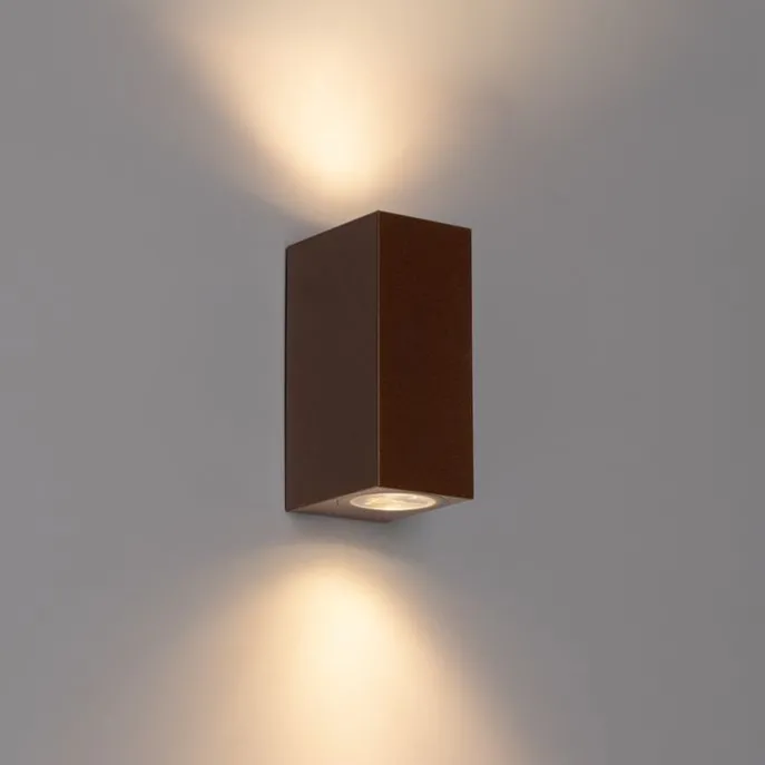 Moderne Außenwandleuchte aus rostbraunem Kunststoff, 2-flammig – Baleno