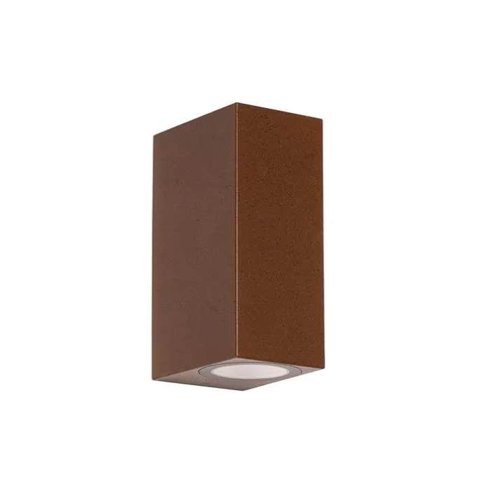 Moderne Außenwandleuchte aus rostbraunem Kunststoff, 2-flammig – Baleno