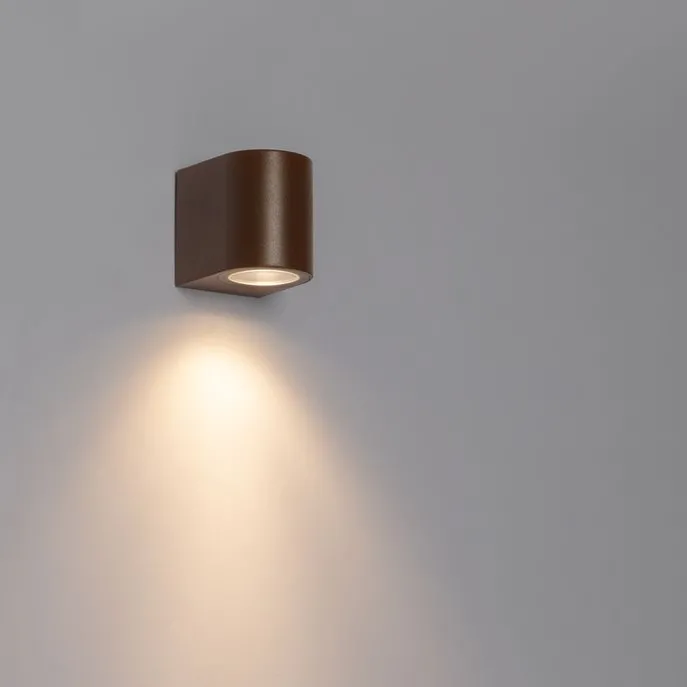 Moderne Außenwandleuchte aus rostbraunem Kunststoff oval - Baleno