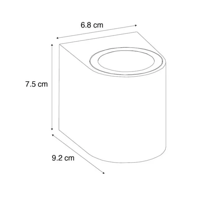 Moderne Außenwandleuchte aus weißem Kunststoff, oval – Baleno