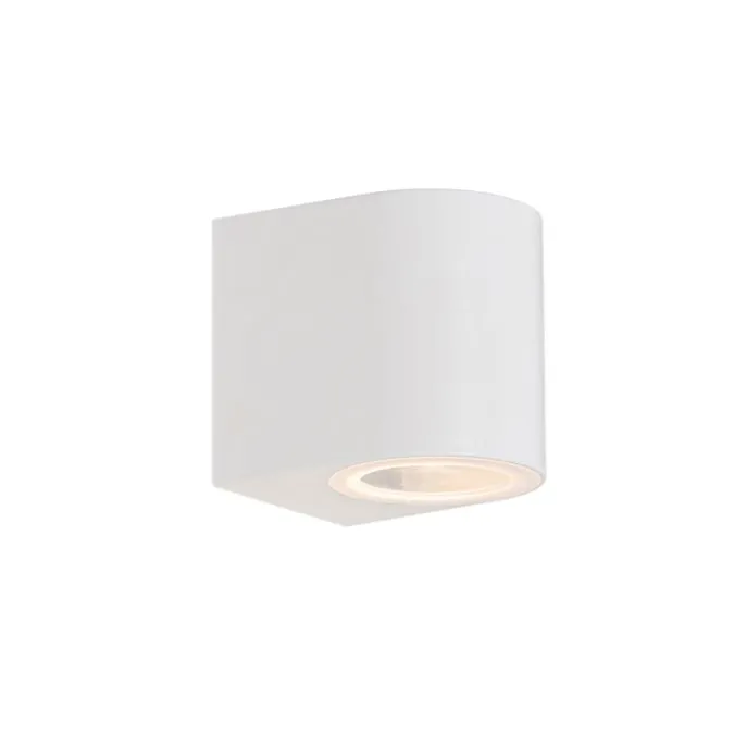 Moderne Außenwandleuchte aus weißem Kunststoff, oval – Baleno