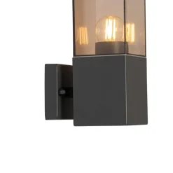 Moderne Außenwandleuchte dunkelgrau mit Rauch - Malios