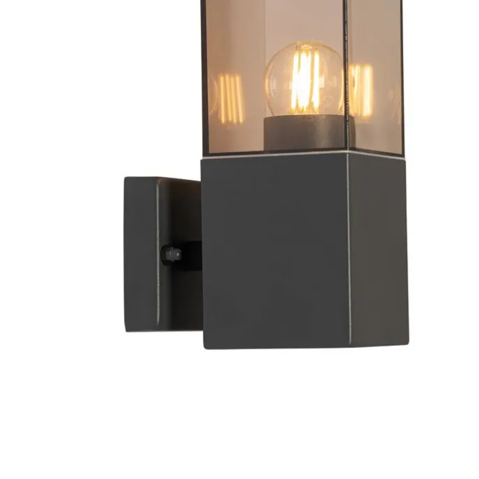 Moderne Außenwandleuchte dunkelgrau mit Rauch - Malios