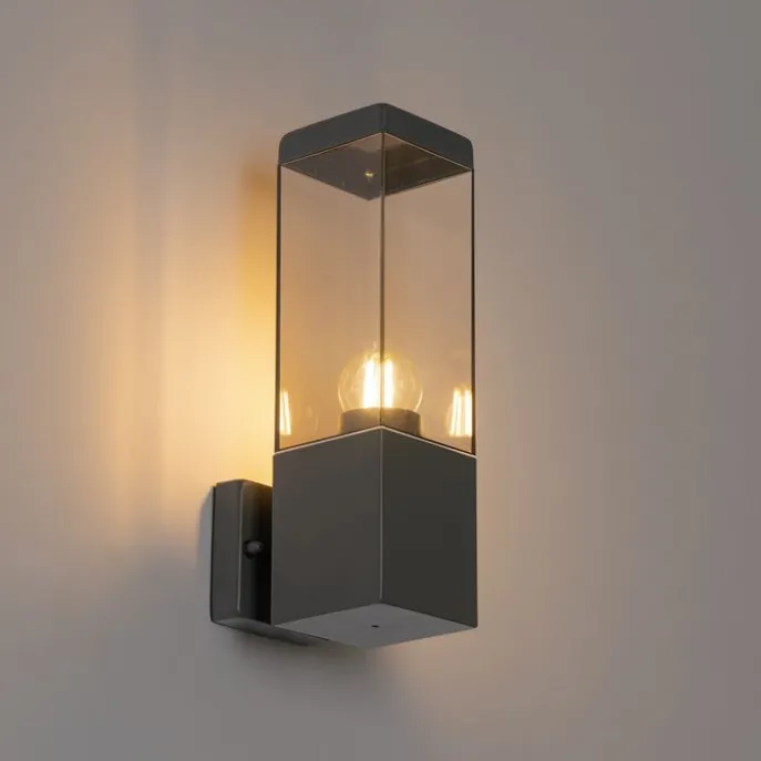 Moderne Außenwandleuchte dunkelgrau mit Rauch - Malios