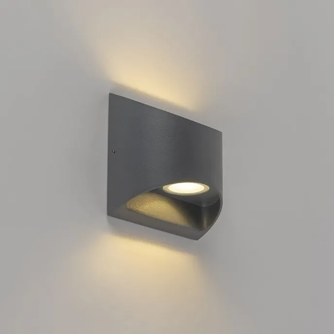 Moderne Außenwandleuchte dunkelgrau inkl. LED IP54 - Mal