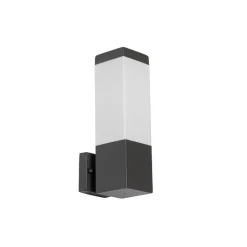 Moderne Außenwandleuchte dunkelgrau mit Opal - Malios