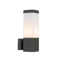 Moderne Außenwandleuchte dunkelgrau mit Opal - Malios