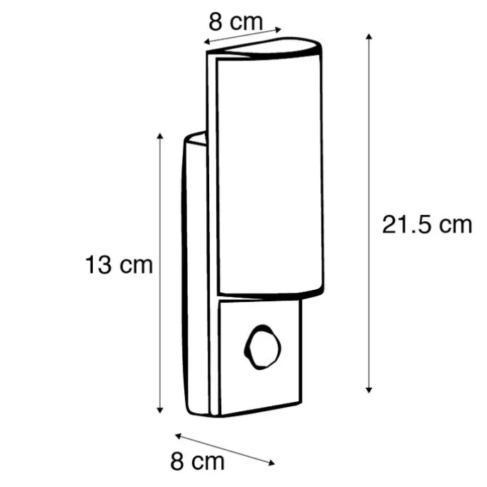 Moderne Außenwandleuchte dunkelgrau mit Bewegungssensor - Harry