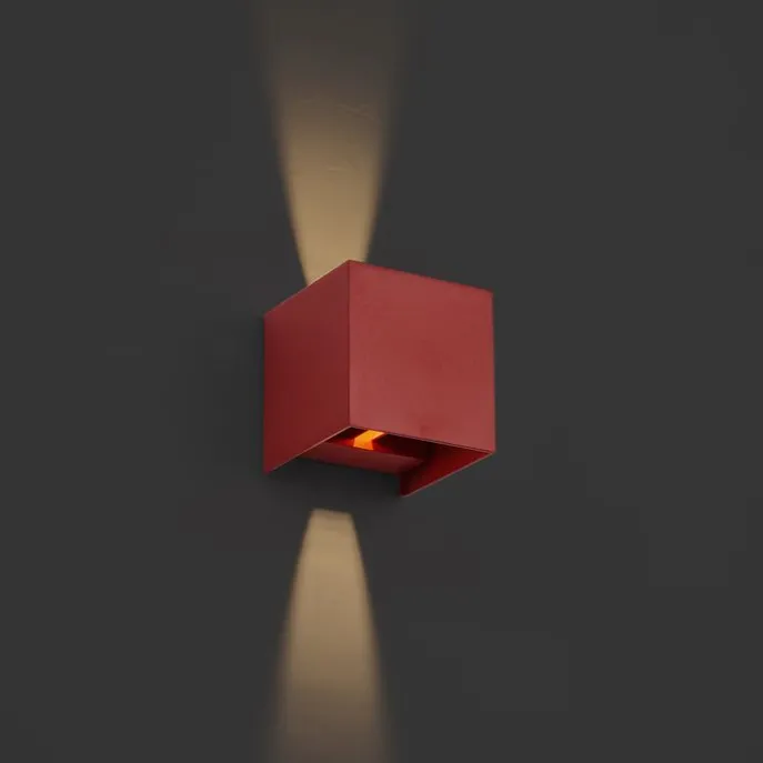 Moderne Außenwandleuchte Dunkelrot inkl. LED IP54 - Edwin