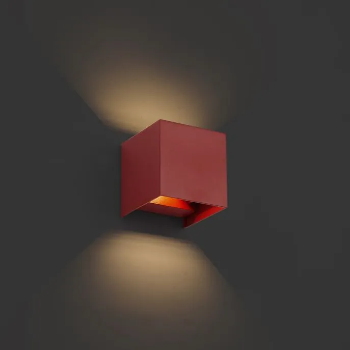 Moderne Außenwandleuchte Dunkelrot inkl. LED IP54 - Edwin